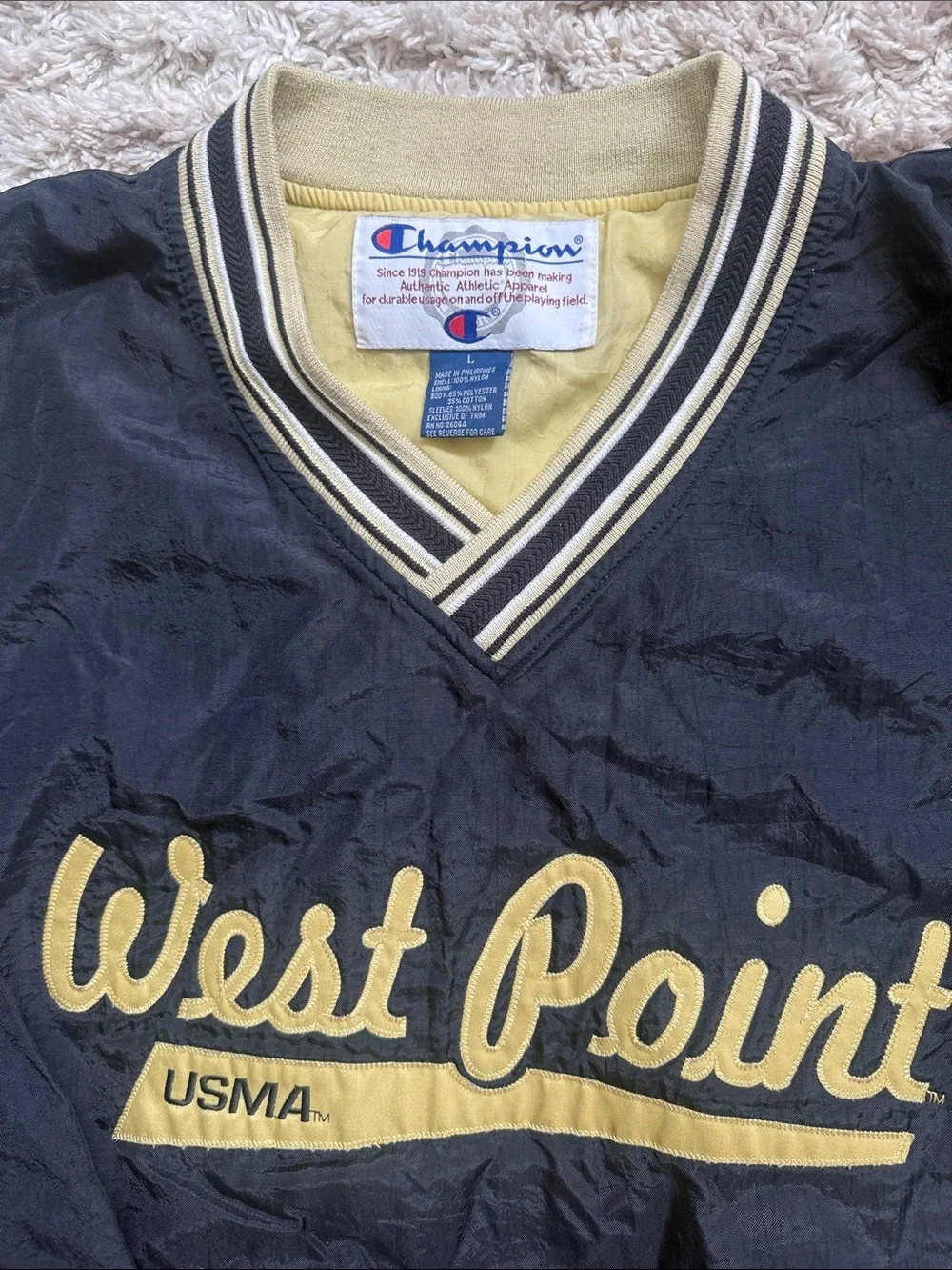 Vintage 90’s Champion West Point USMA Pullover Windbreaker Sweatshirt Sz Large